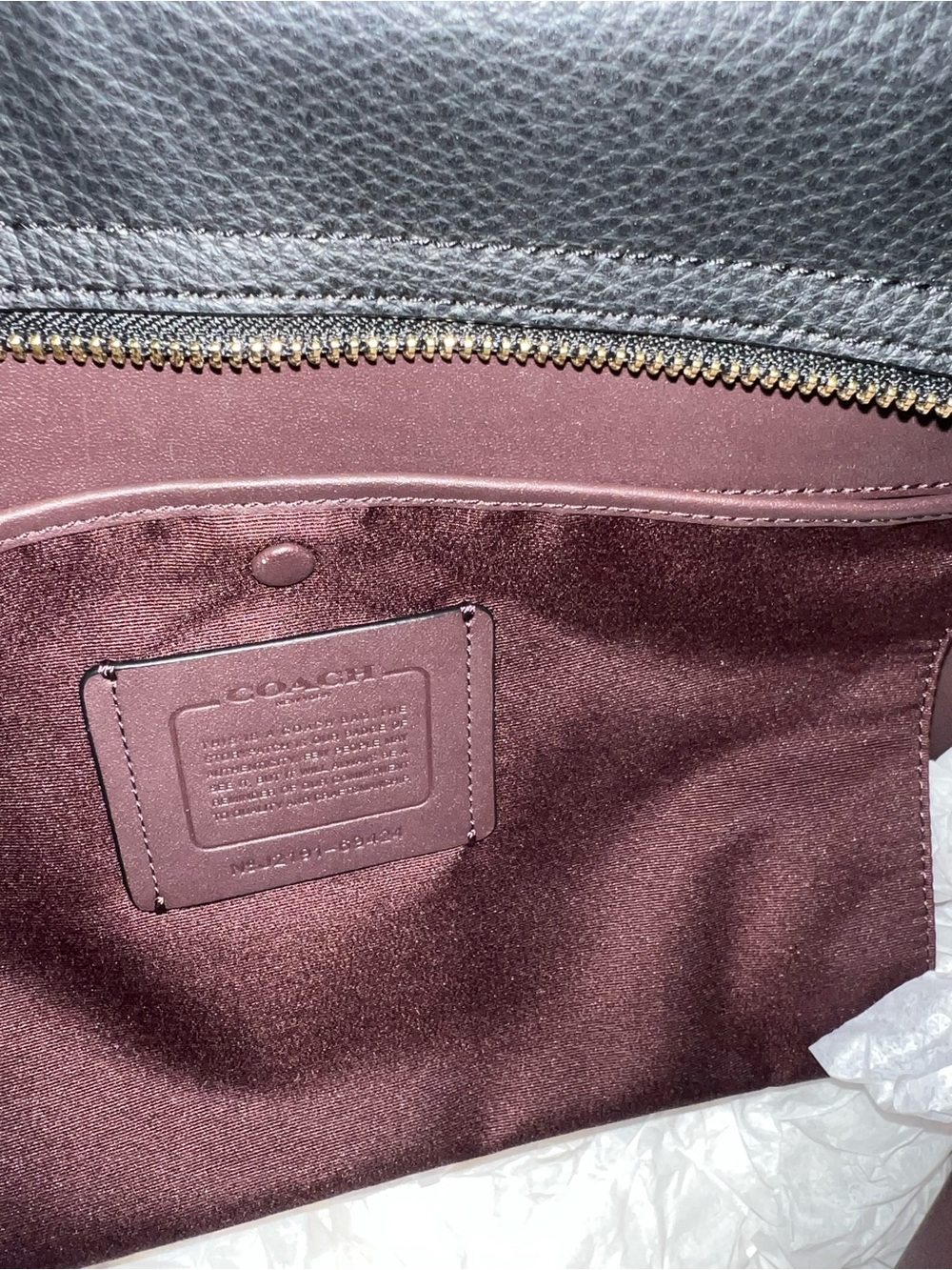 Coach Black Pebbled Leather Tote with Gold Hardware - Picture 7 of 9